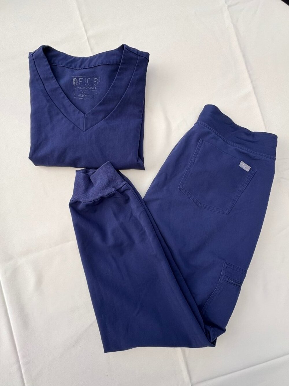 Navy Blue Figs Scrub Set